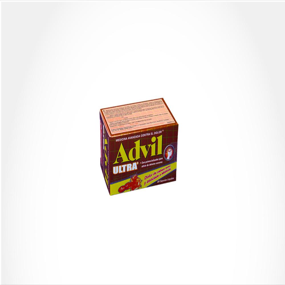 Advil Ultra Cafeina 65Mg/Ibuprofeno 200Mg Cap Glt Bla Oral Caj 20 Cap 1 U