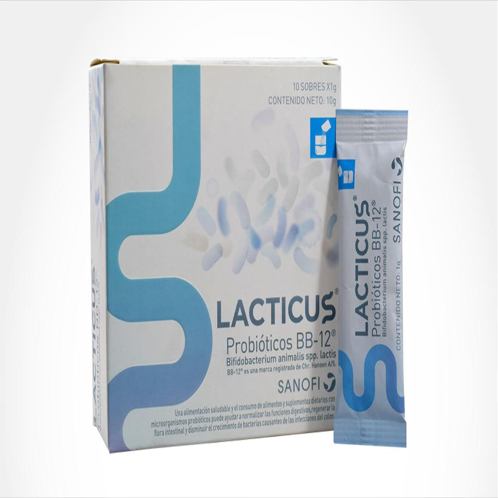 Lacticus Probioticos Bb 12 Caj 10 Sob 1 G