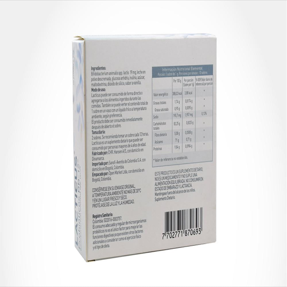 Lacticus Probioticos Bb 12 Caj 10 Sob 1 G img #2
