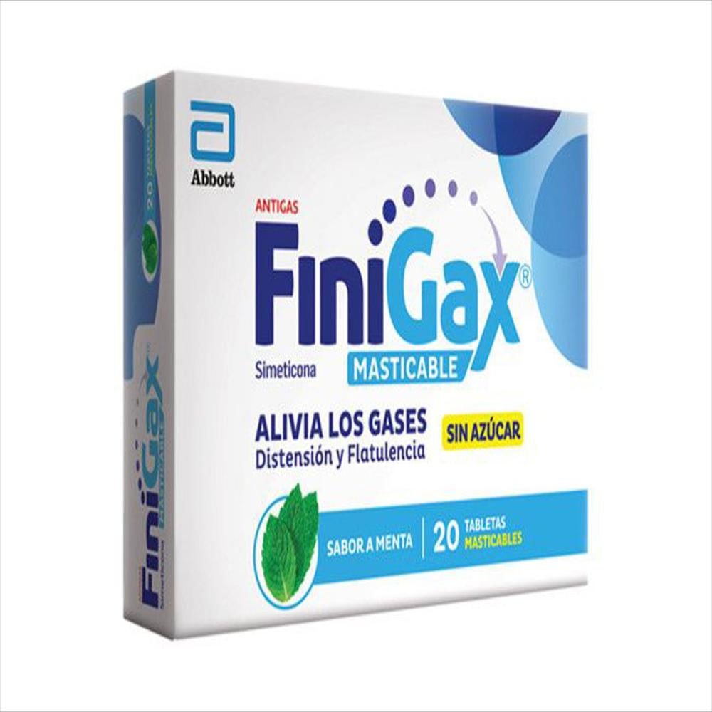 Finigax Simeticona 125Mg Tab Mas Oral Menta Caj 20 Tab 1 U img #1