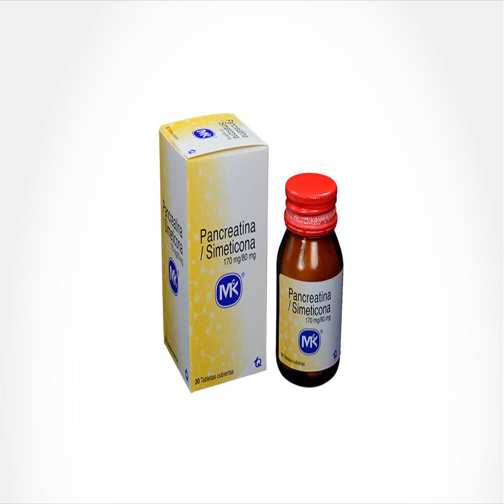 Pancreatina / Simeticona Mk Pancreatina 170Mg/Simeticona 80Mg Tab Cub Oral Fra 30 Tab 1 U