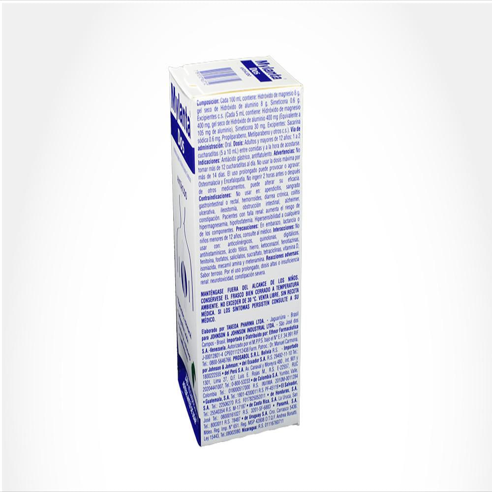 Mylanta Hidroxido De Magnesio 8G/100Ml/Simeticona .6G/100Ml Sus Oral Menta Dos Caj 1 Fra 240 Ml
