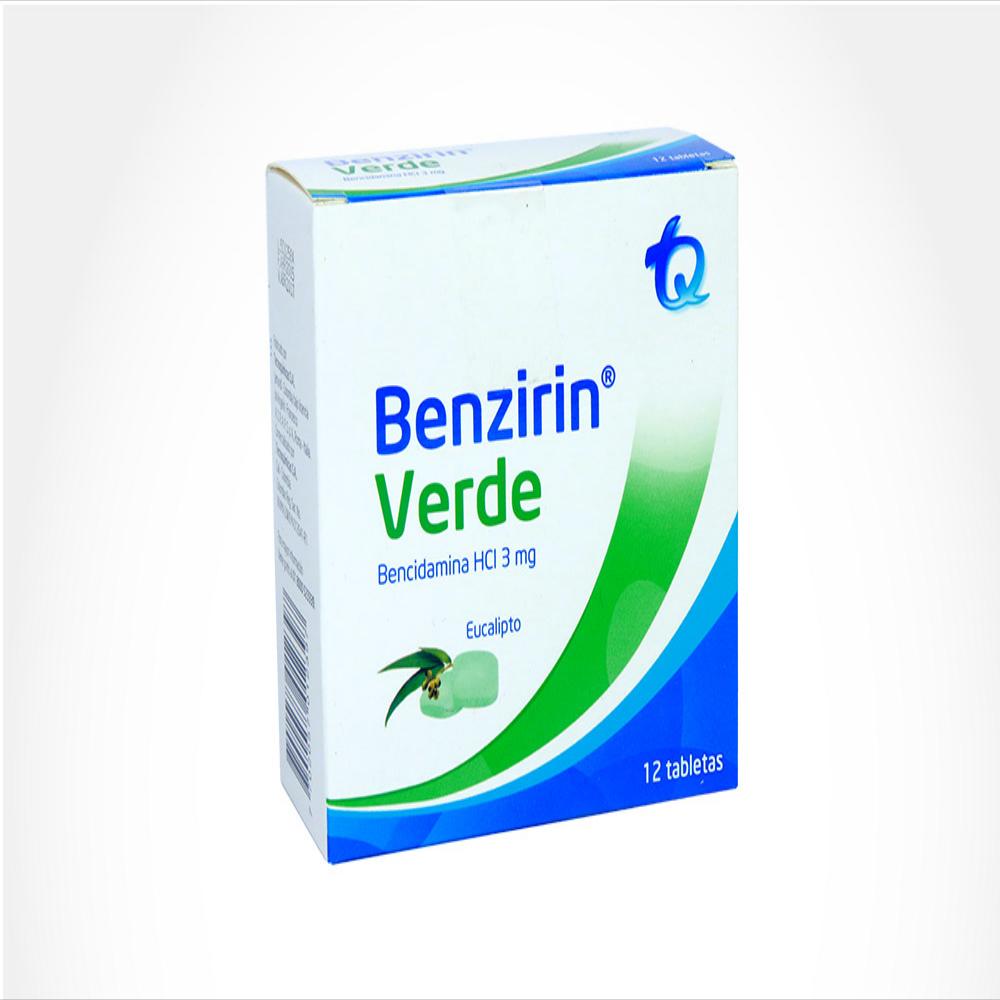 Benzirin Verde Bencidamina Clorhidrato 3Mg Tab Mas Oral Eucalipto Caj 12 Tab 1 U img #1