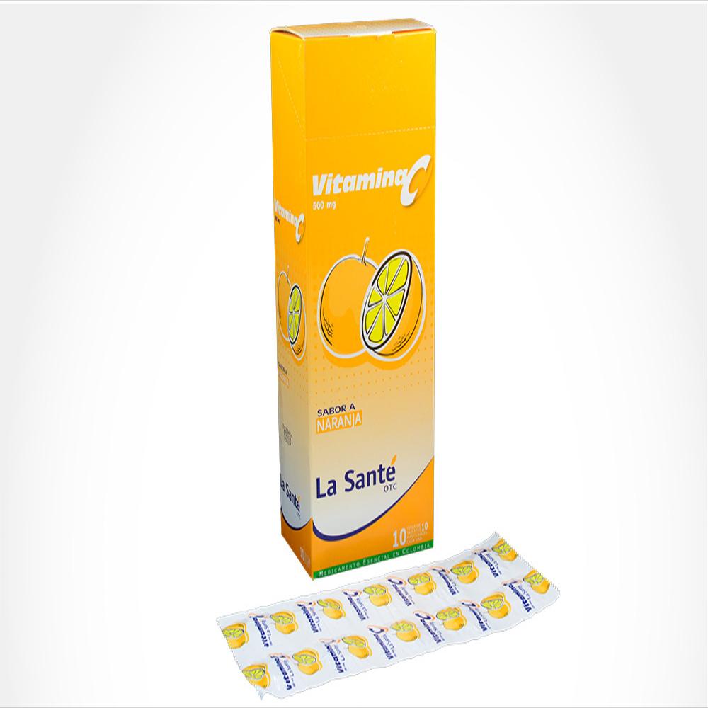Vitamina C La Sante Vitamina C (Acido Ascorbico) 500Mg Tab Mas Oral Naranja Caj 100 Tab 1 U