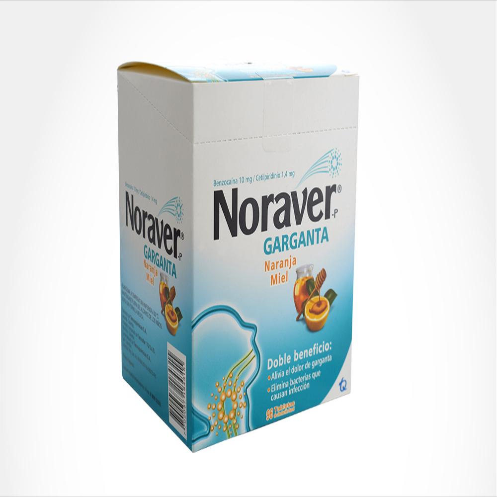Noraver Garganta Benzocaina 10Mg/Cloruro De Cetilpiridinio 1.4Mg Tab Mas Bucal Caj 96 Tab 1 U img #1
