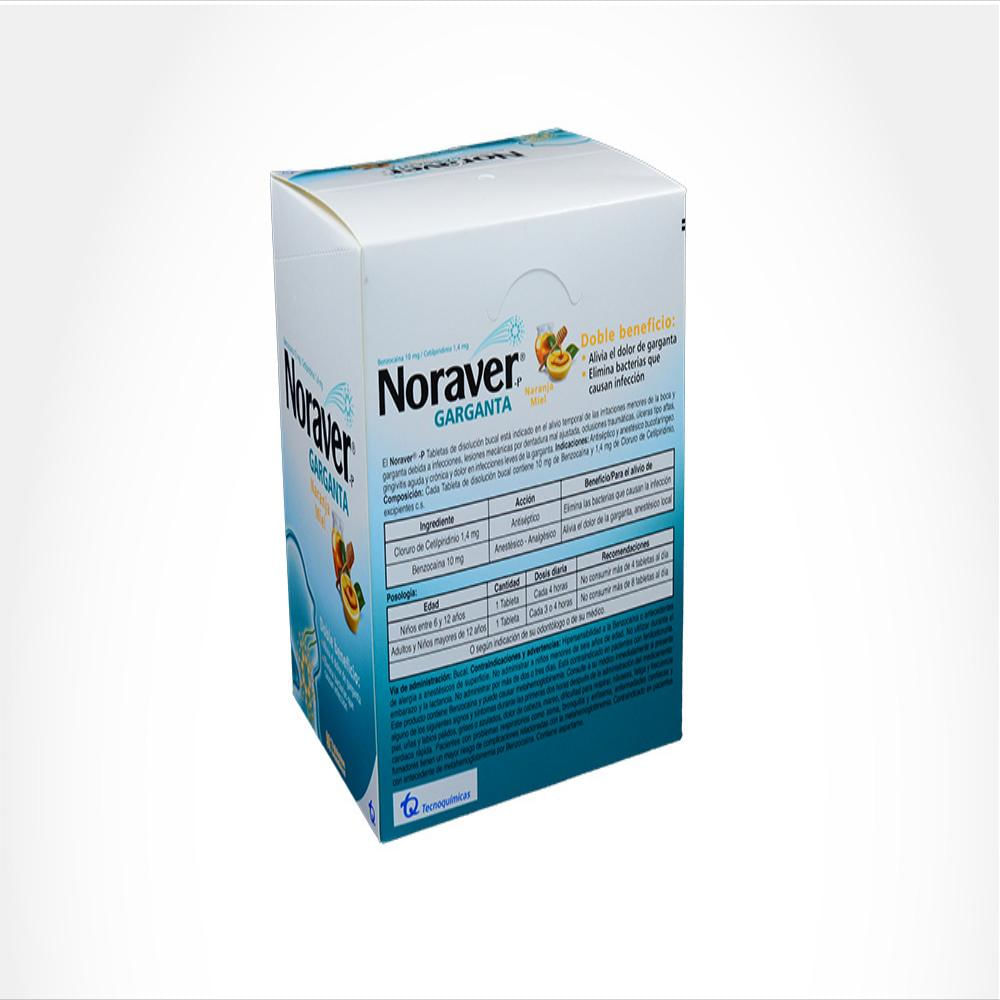 Noraver Garganta Benzocaina 10Mg/Cloruro De Cetilpiridinio 1.4Mg Tab Mas Bucal Caj 96 Tab 1 U img #3
