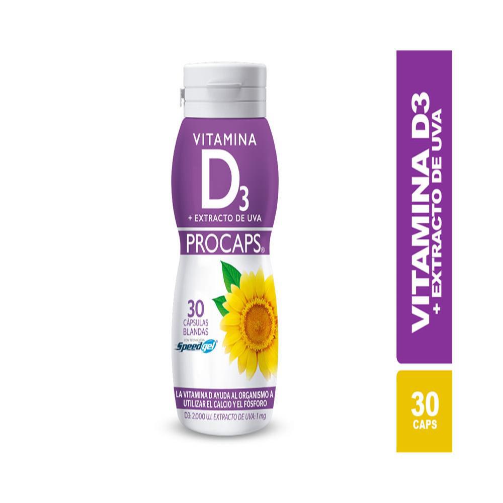 Vitamina D3 / Extracto De Uva Procaps 2000 Ui / 1 Mg Fra 30 Cap 1 U