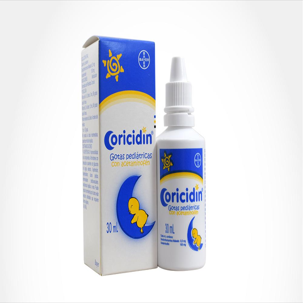 Coricidin Acetaminofen (Paracetamol) 100Mg/1U/Dexclorfeniramina Maleato .5Mg/1U Sol Oral Pediatrico Caj 1 Fra 30 Ml
