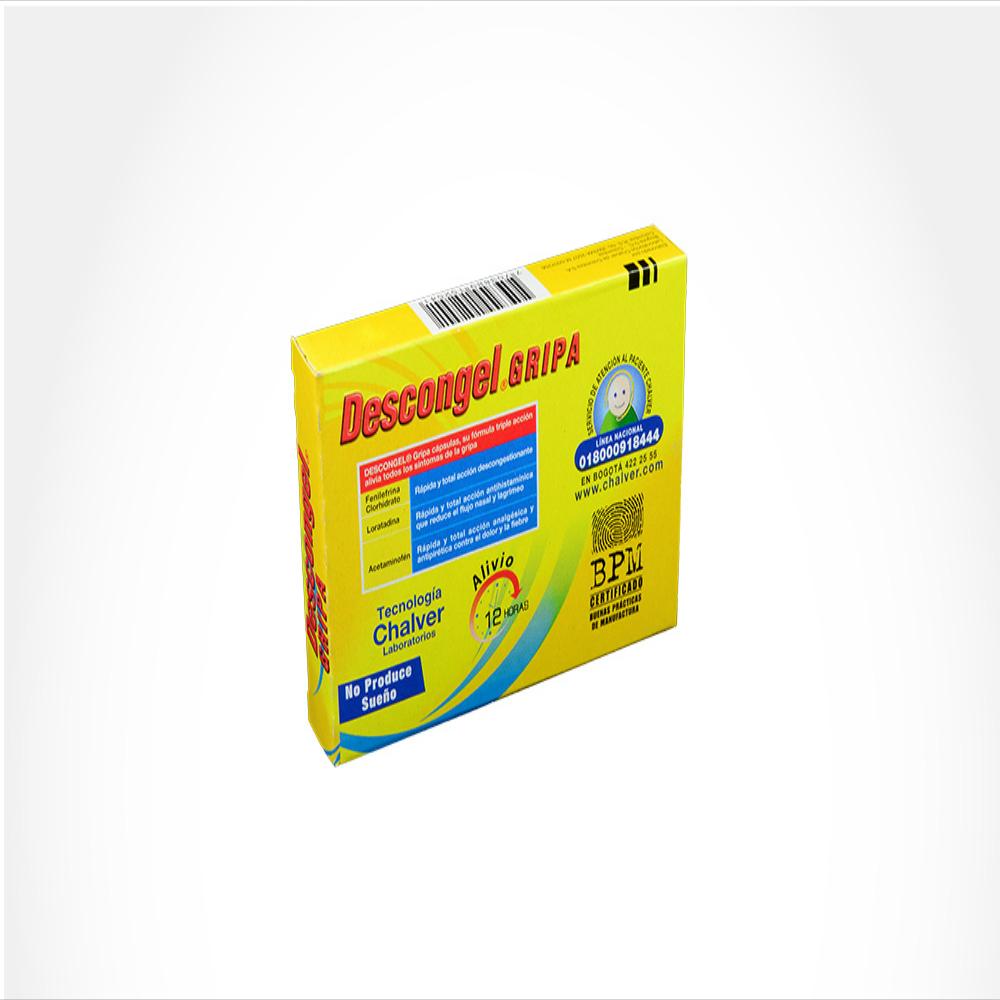Descongel F Gripa Acetaminofen (Paracetamol) 500Mg/Fenilefrina Clorhidrato 10Mg/Loratadina 5Mg Tab Oral Caj 10 Tab 1 U img #3