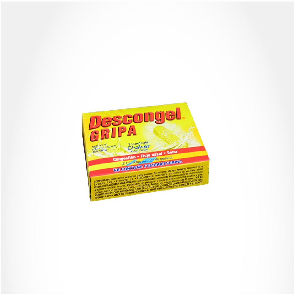 Descongel F Gripa Acetaminofen (Paracetamol) 500Mg/Fenilefrina Clorhidrato 10Mg/Loratadina 5Mg Tab Oral Caj 10 Tab 1 U img #4