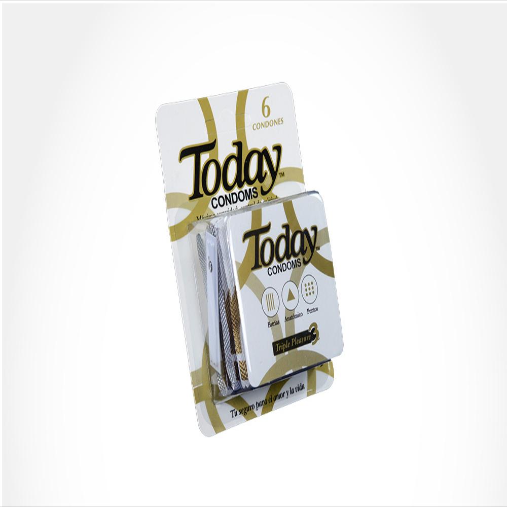 Condones Today Latex Triple Pleasure Caj 6 Sob 1 U