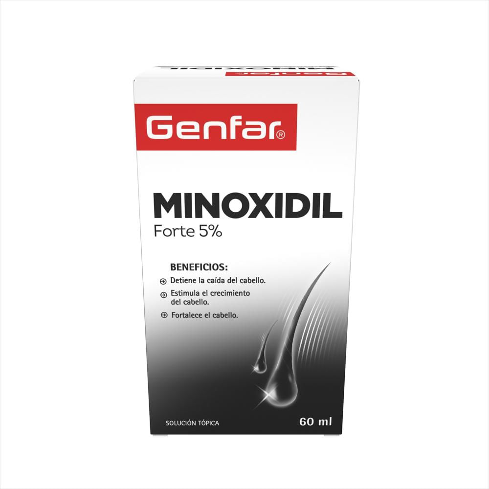 Minoxidil Forte Genfar Minoxidil 5% (P/V)/0 Sol Topica Caj 1 Fra 60 Ml
