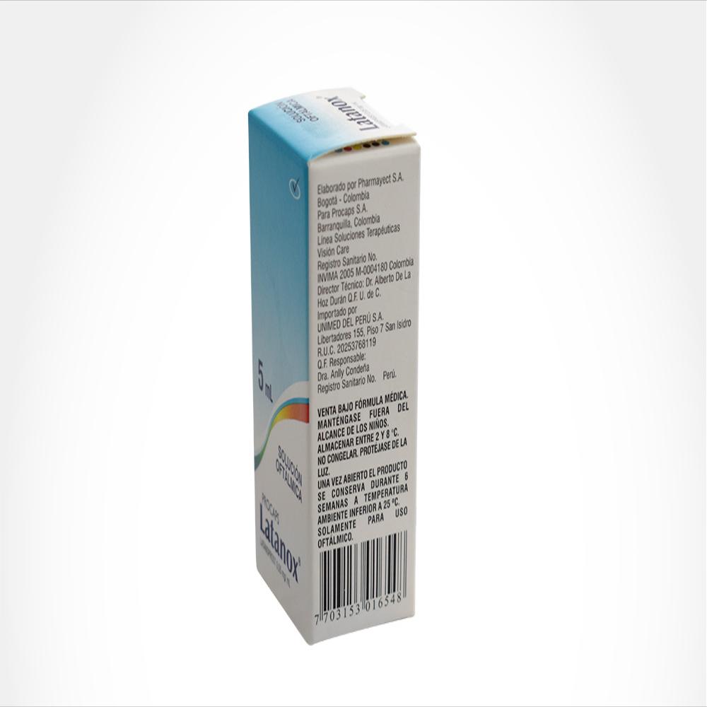 Latanox Latanoprost .05Mg/1Ml Sol Oftalmica Caj 1 Fra Got 5 Ml img #2