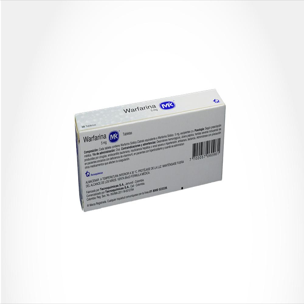 Warfarina Mk Warfarina Sodica 5Mg Tab Oral Caj 30 Tab 1 U img #2