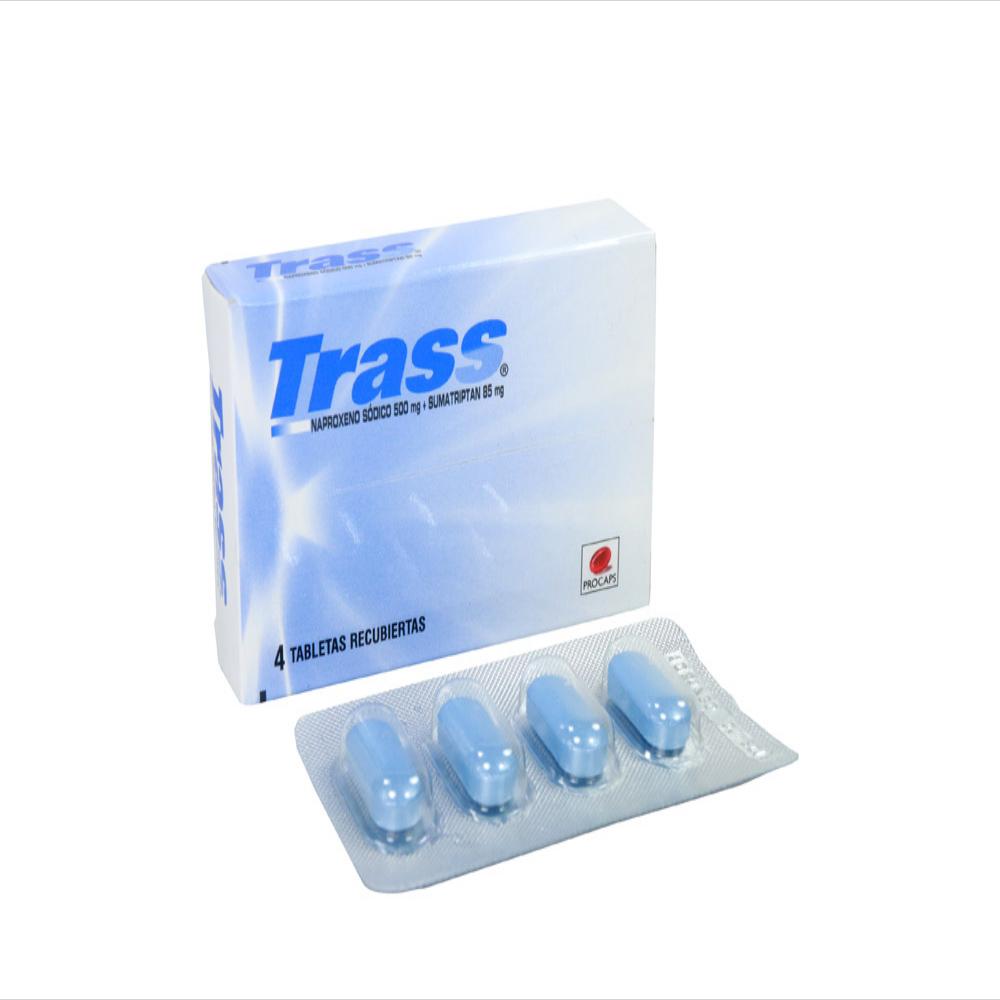 Trass Naproxeno 500Mg/Sumatriptan 85Mg Tab Rec Oral Caj 4 Tab 1 U img #1