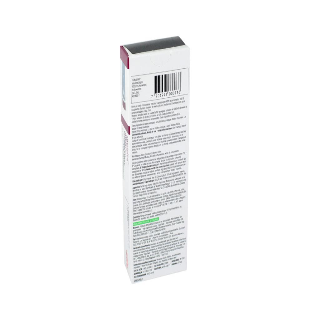 Humalog Insulina Lispro 100Ui/1Ml Sol Subcutanea Kwik Pen Caj 1 Jp 3 Ml img #2