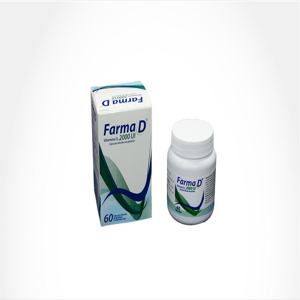 Farma D Vitamina D (Colecalciferol) 2000Ui Cap Glt Bla Oral Caj 60 Cap 1 U