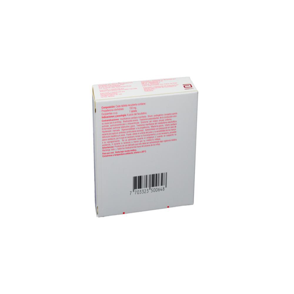 Rytmonorm Clorhidrato De Propafenona 150Mg Tab Oral Caj 30 Tab 1 U img #3
