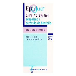 Epiduo Adapaleno .1G/100G/Peroxido De Benzoilo 2.5G/100G Gel Topica Caj 1 Tub 30 G