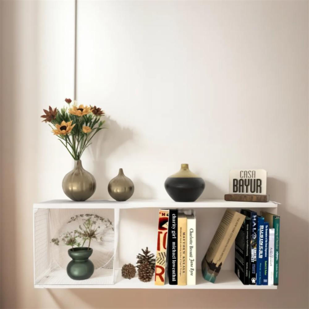 Repisa Flotante Cubo 3 Módulos Biblioteca Decoracion Organizador Libros Moderna Blanco