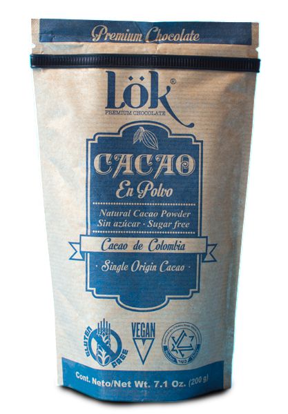 Cacao LOK PREMIUM PRODUCTS en polvo natural (200  gr)