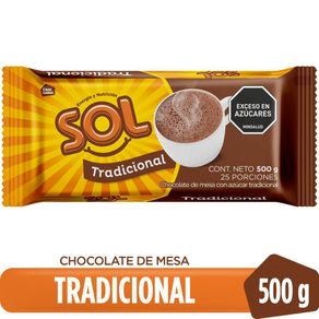 Chocolate SOL de mesa tradicional en pasta (500  gr)