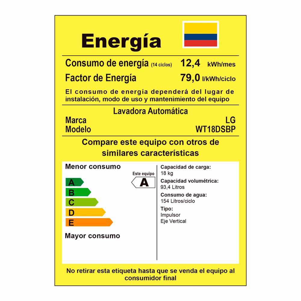 Lavadora LG Carga Superior 18 kg (40 lb) WT18DSBASF img #6