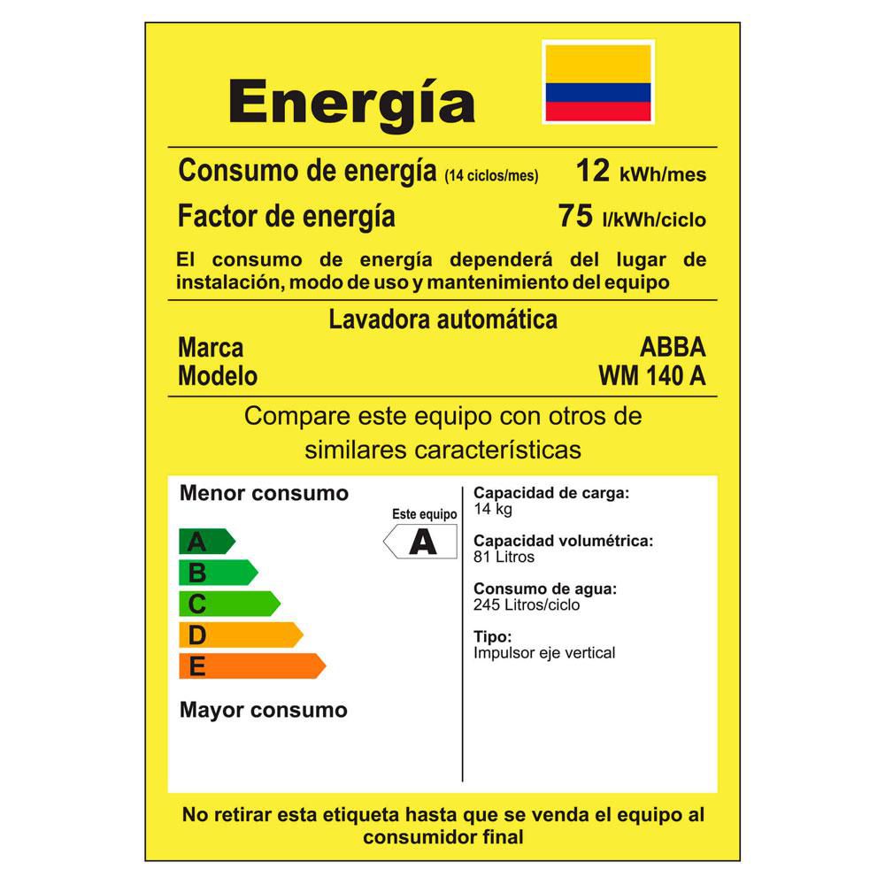 Lavadora ABBA Carga Superior 14 kg (31 lb) WM140A G img #6