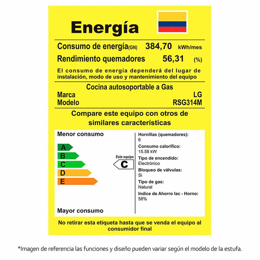 Estufa Gas natural LG  6 puestos RSG314MFS img #7