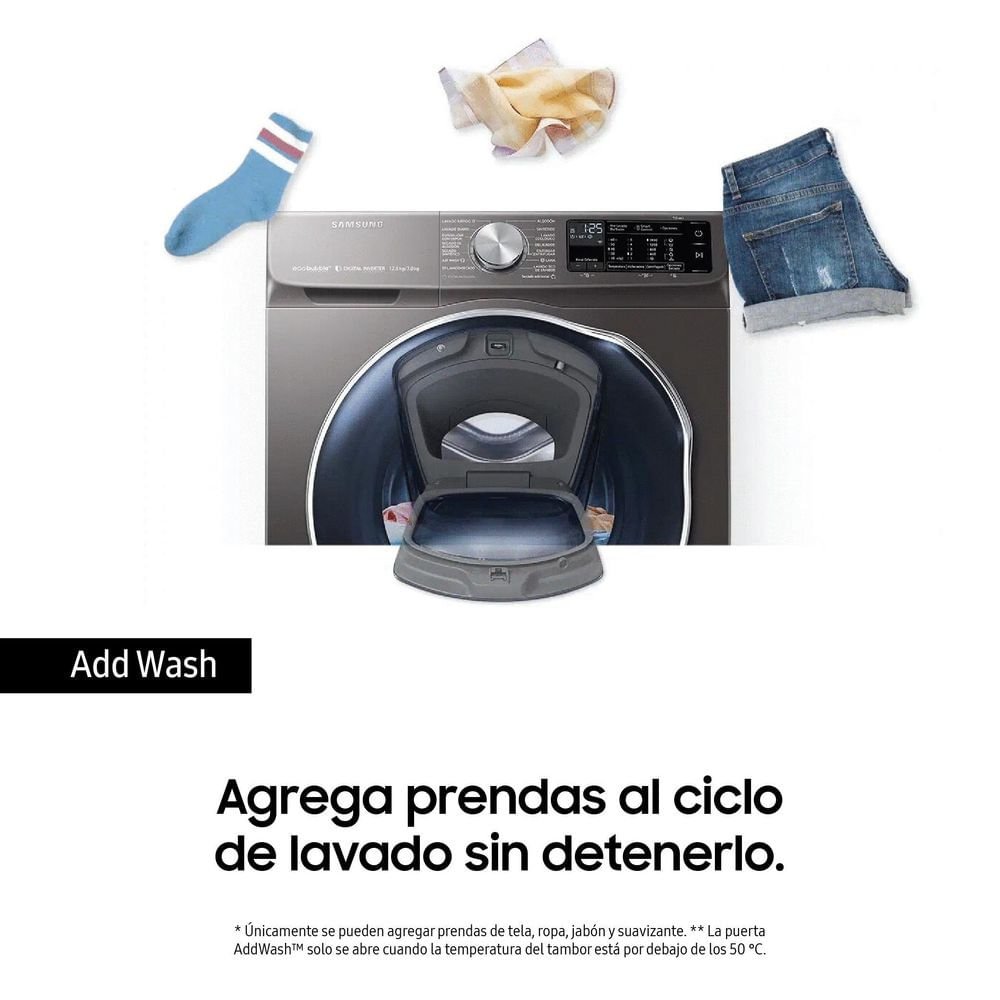 Lavadora secadora SAMSUNG Carga Frontal 12 kg (26 lb) WD12N64FR2 img #4