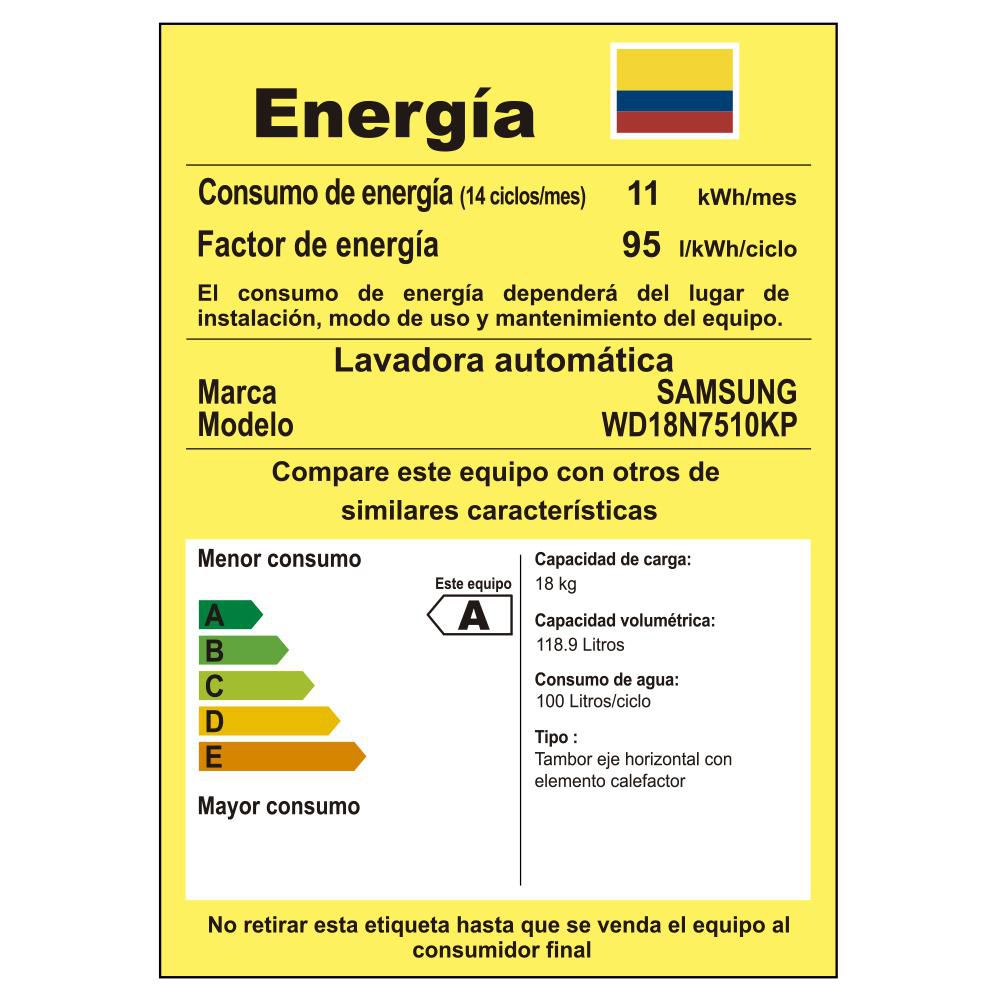 Lavadora secadora SAMSUNG    WD18N7510K img #6