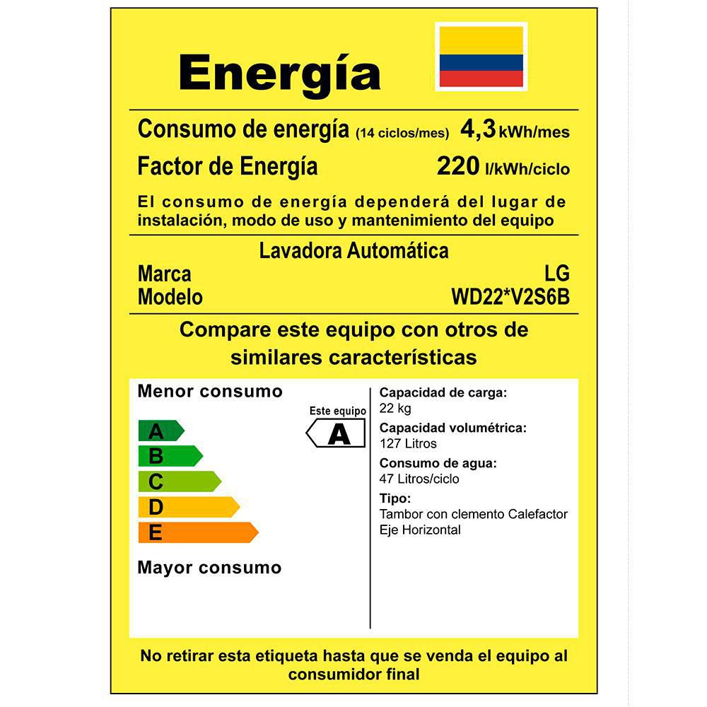 Lavadora secadora LG Eléctrica   TWD22B2SPK img #4