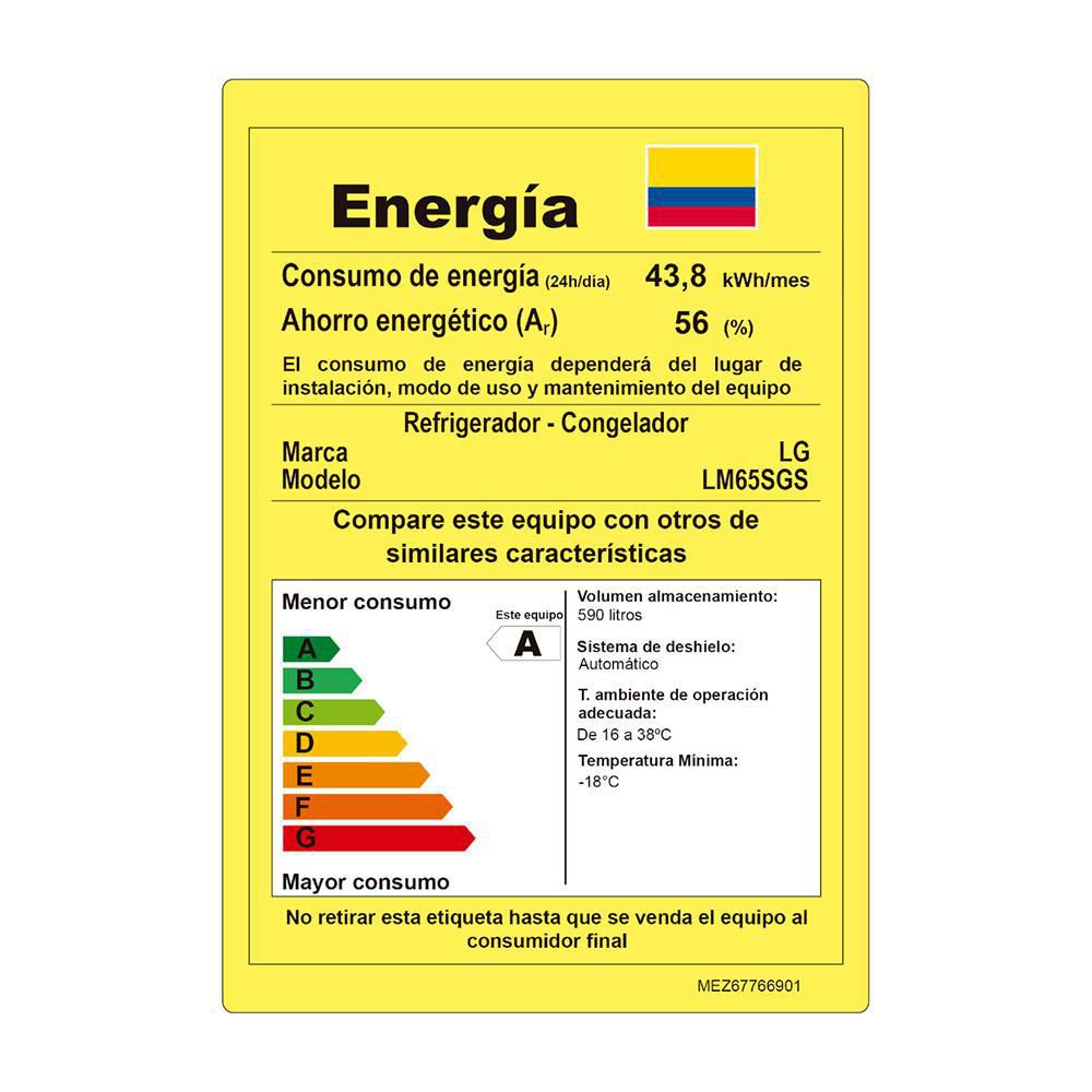 Nevera LG Tipo Europeo 733 Lts Bruto  590 Ltr Neto  LM65SGS.AS img #6