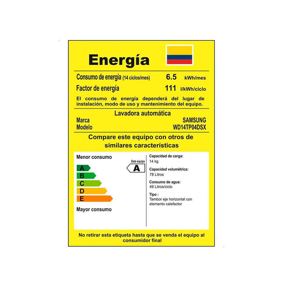 Lavadora Secadora  SAMSUNG Eléctrica 14Kg  WD14TP04DSX/CO Inox img #8