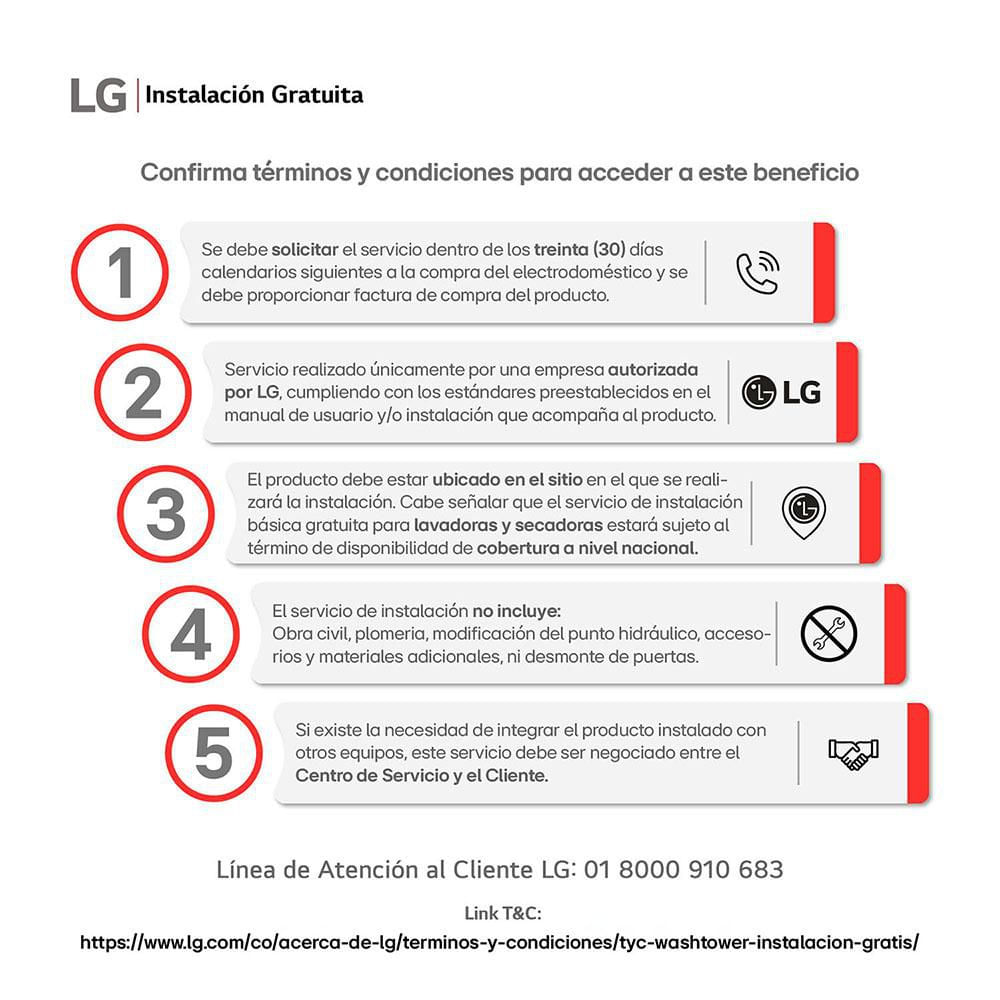 Torre de Lavado LG Gas 25 KG  WK25VS6.ASSECOL GRIS img #8