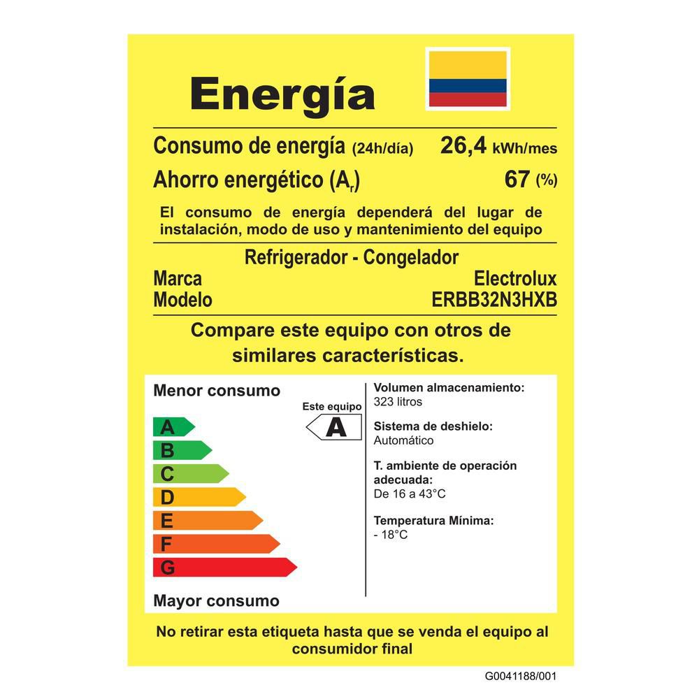 Nevera ELECTROLUX No Frost Congelador Inferior 323 Litros ERBB32N3HXB ERBB32N3HXB Negro Inox img #8