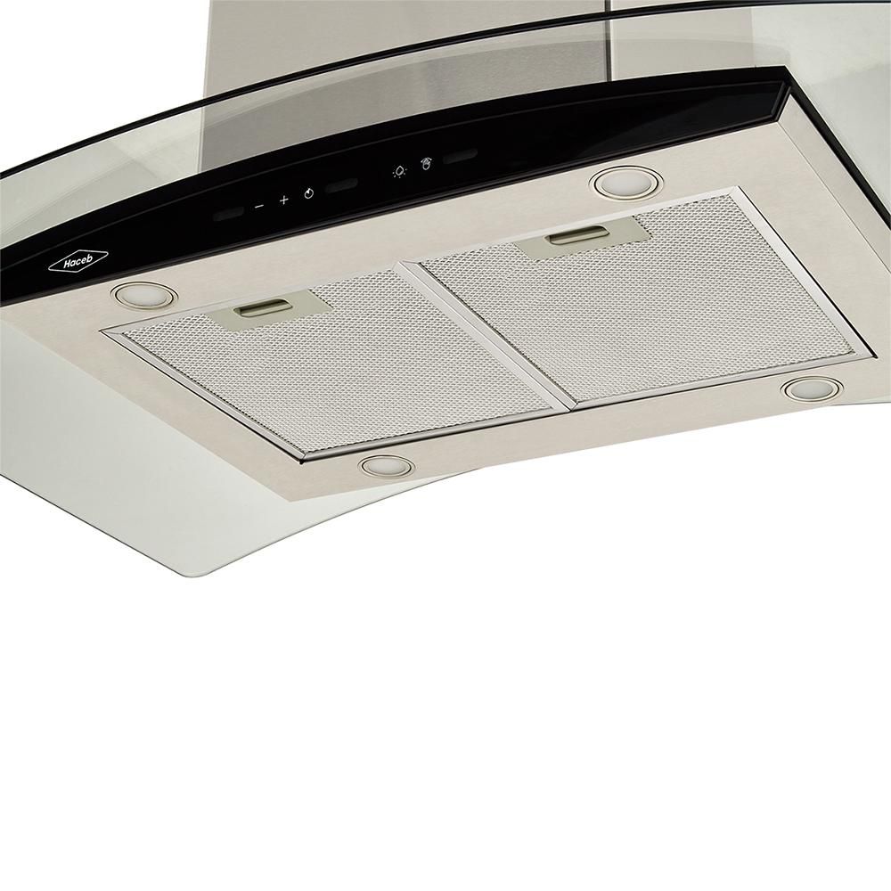 Campana Isla HACEB 90.00 cm x 104.00 cm 3 velocidades 9003206 Inox  Negro img #5