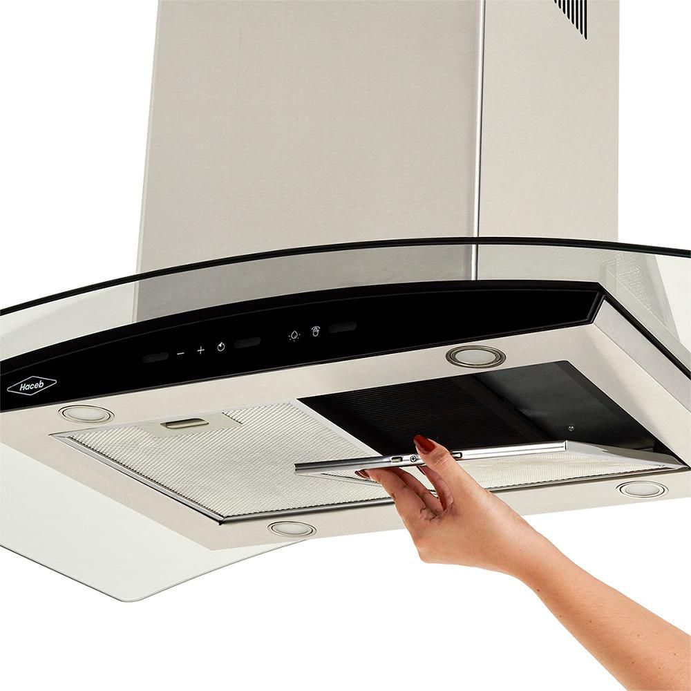 Campana Isla HACEB 90.00 cm x 104.00 cm 3 velocidades 9003206 Inox  Negro img #6