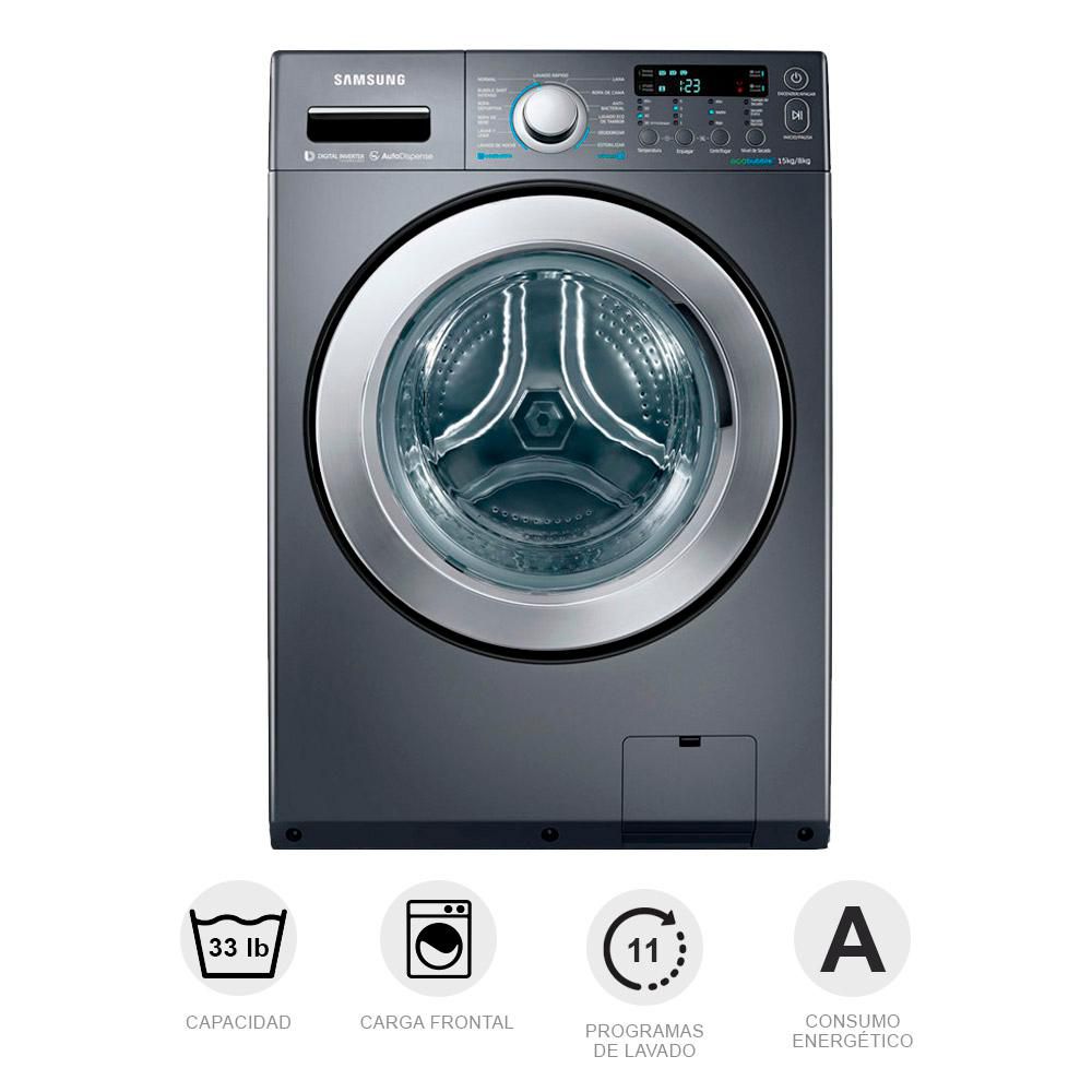 Lavadora secadora SAMSUNG  33 lb (ca. 15 kg)   WD15F5K5AS img #1