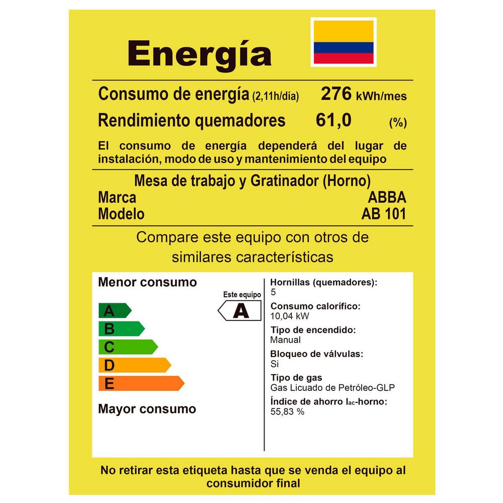 Estufa Gas propano ABBA  4 puestos AB1011N img #5