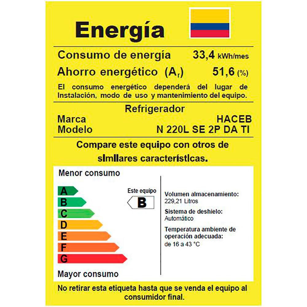 Nevera HACEB Frost No Frost 229,21 litros  N220LSE2PD img #4