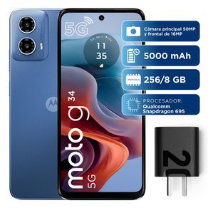 Celular MOTOROLA G34   5G 256 GB 8 GB RAM Azul