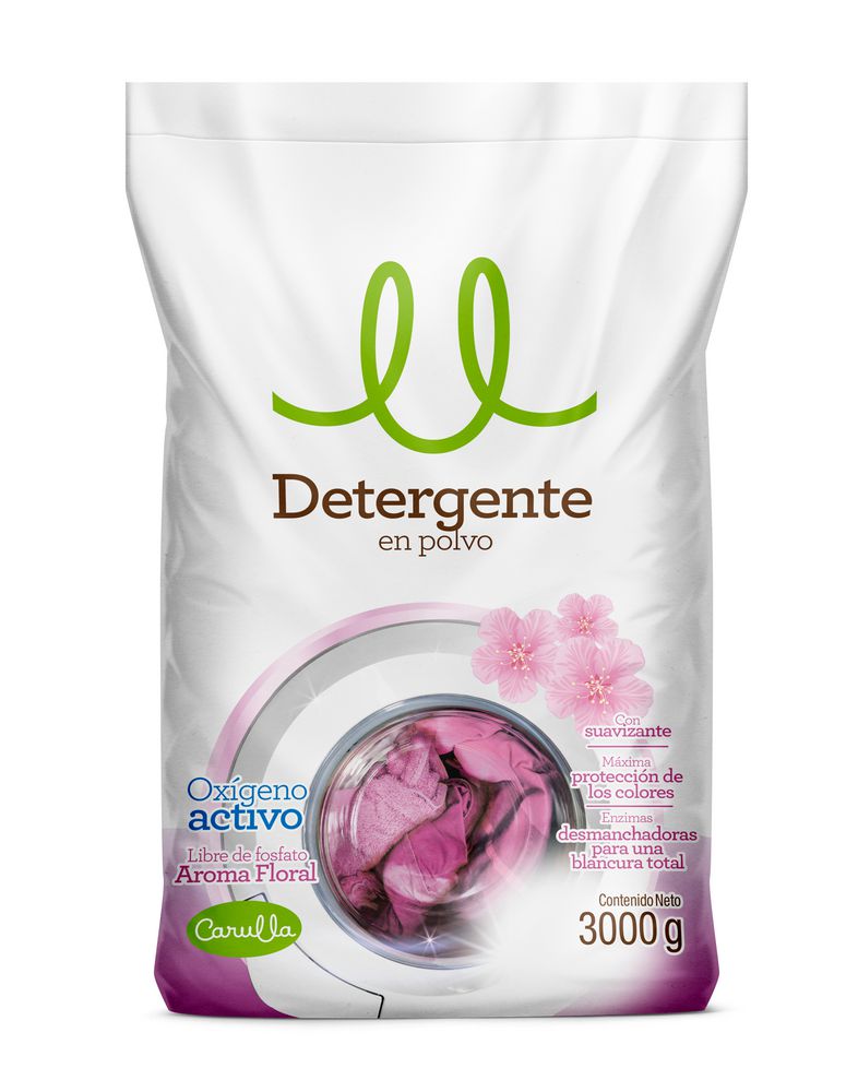 Detergente en polvo CARULLA oxígeno activo, aroma floral (3000  gr)