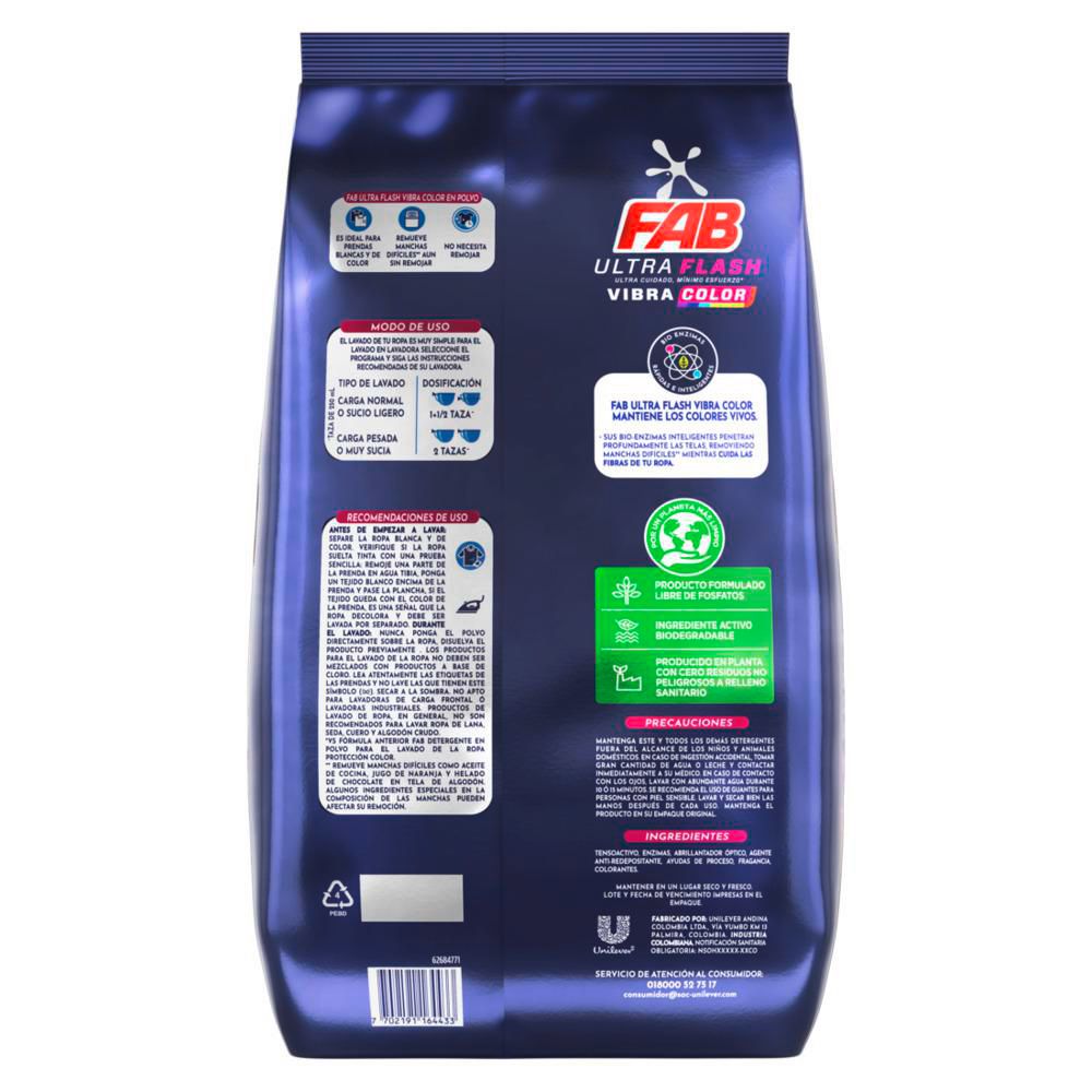 Detergente en polvo FAB ultra flash vibra color (4000  gr) img #3