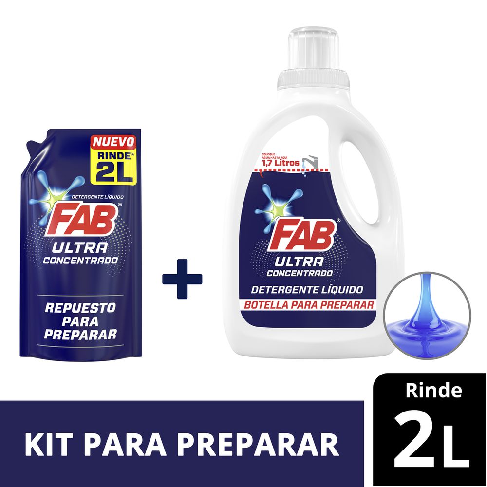 Detergente líquido FAB kit ultra concentrado (330  ml) img #1