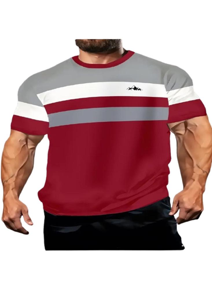 Camiseta Color Rojo De Franjas