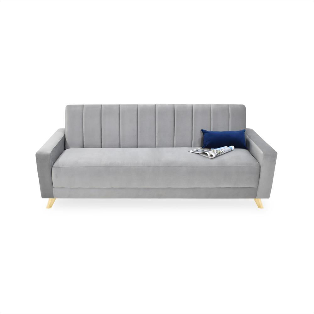 Sofa Cama Reclinable Dominic 206X90x80 Tela Plata