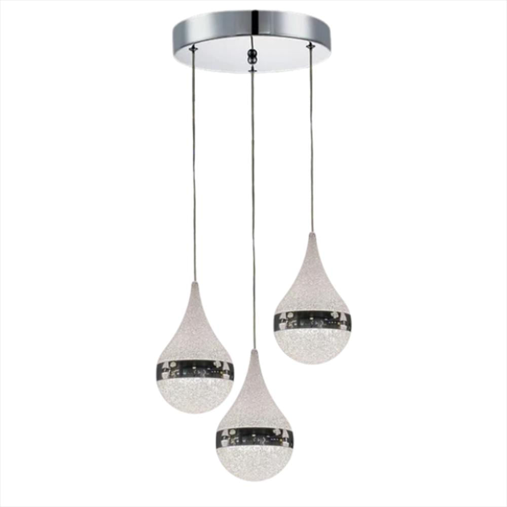 Lámpara Led Colgante Gota 3 Luces, 3 Tonos Dixton Lt08610 Blanco