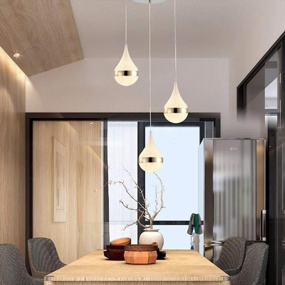 Lámpara Led Colgante Gota 3 Luces, 3 Tonos Dixton Lt08610 Blanco img #2