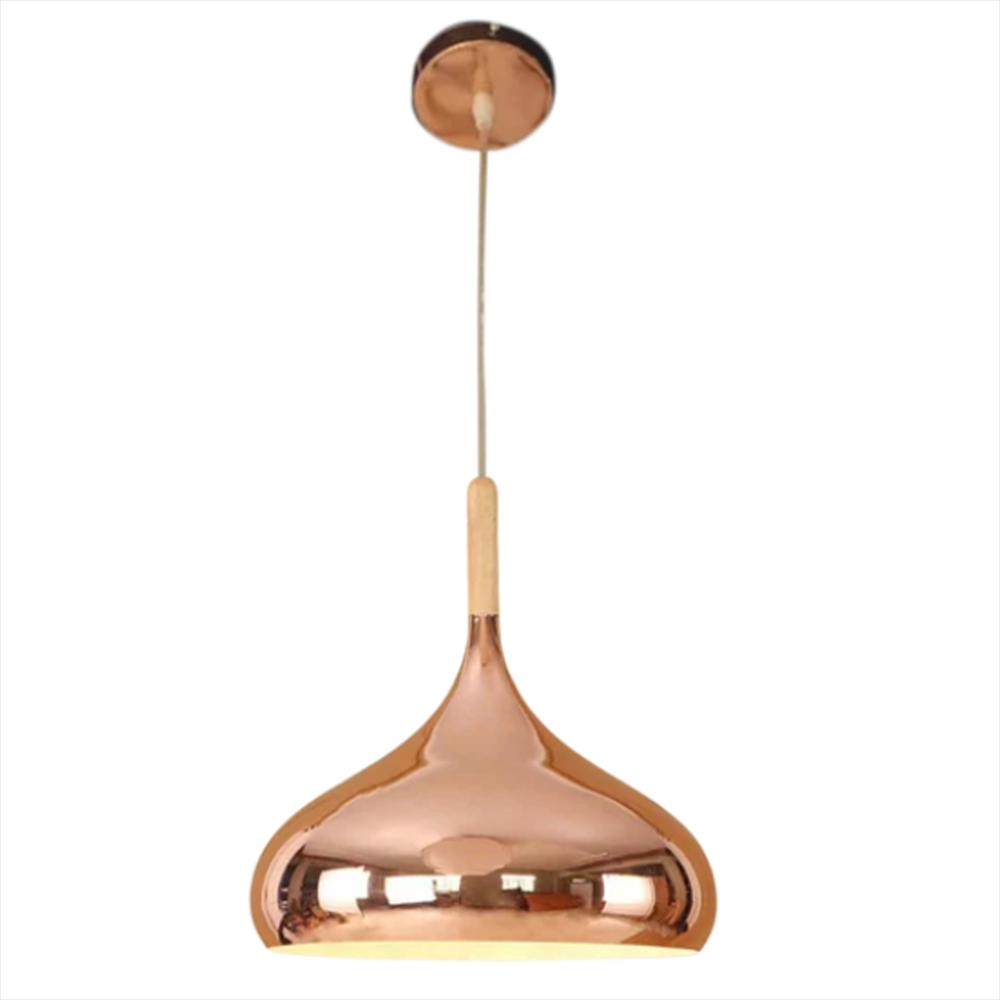 Lámpara Colgante Campana 1 Luz Dixton Lt08628 Oro Rosa